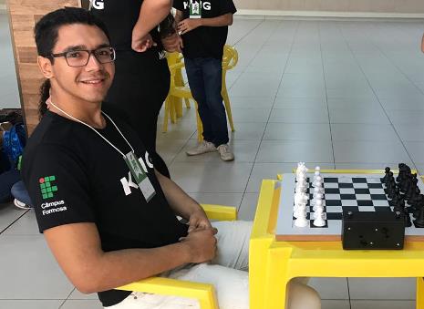 Ihago Assis de Sousa, em competição de xadrez no JIF-Goiás deste ano Ihago Assis de Sousa, em competição de xadrez no JIF-Goiás deste ano