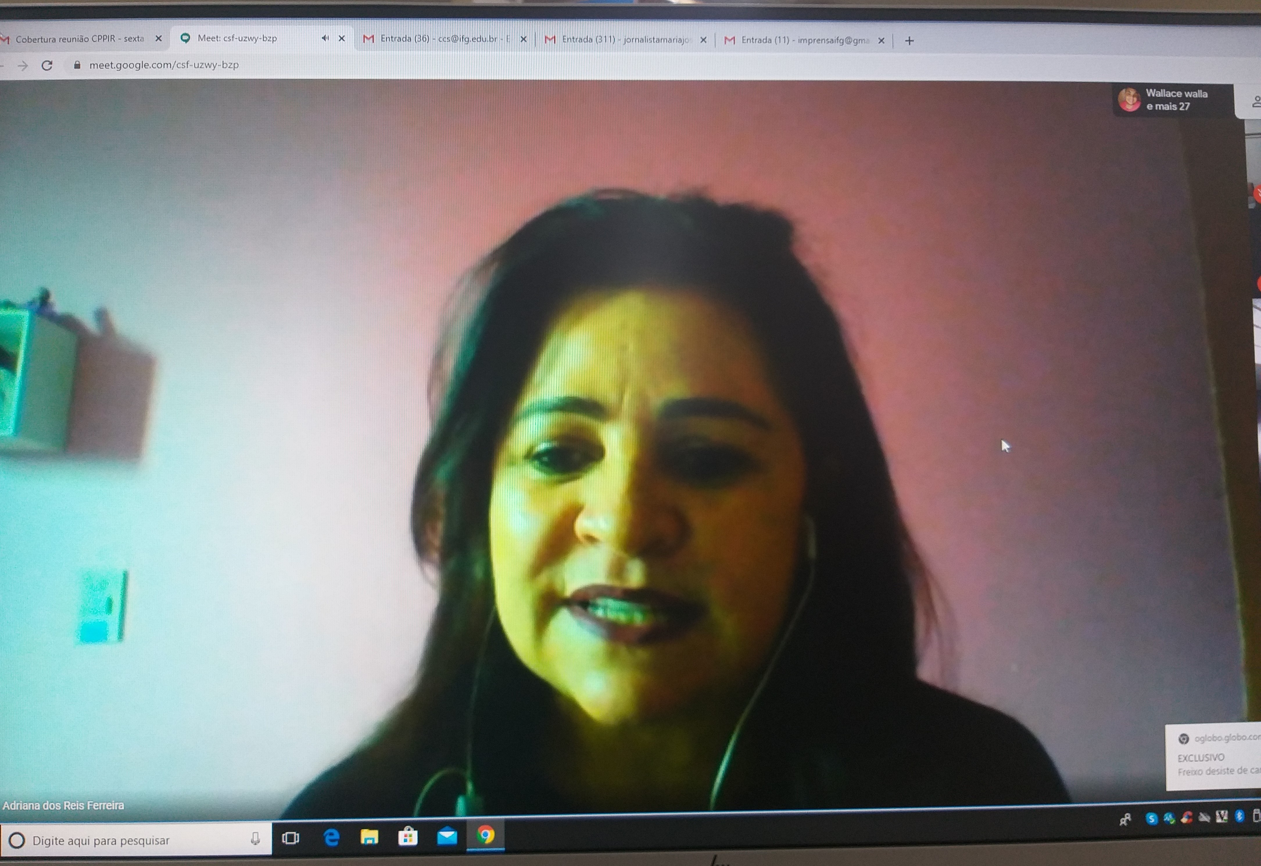 A reunião virtual da CPPIR foi conduzida pela diretora-executiva, professora Adriana dos Reis Ferreira imagem sem descrição.