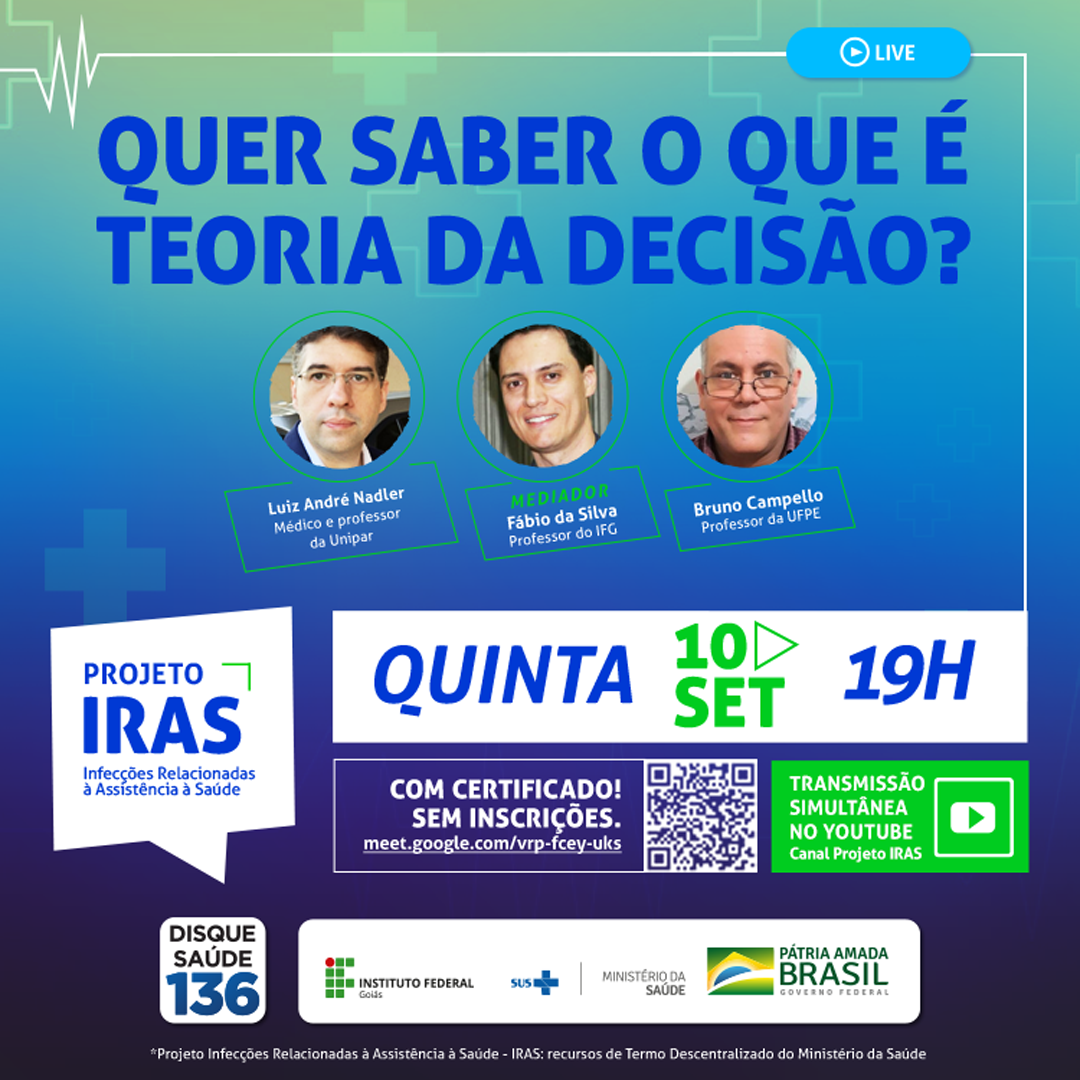 Próxima live do Projeto IRAS será dia 10, às 19 horas