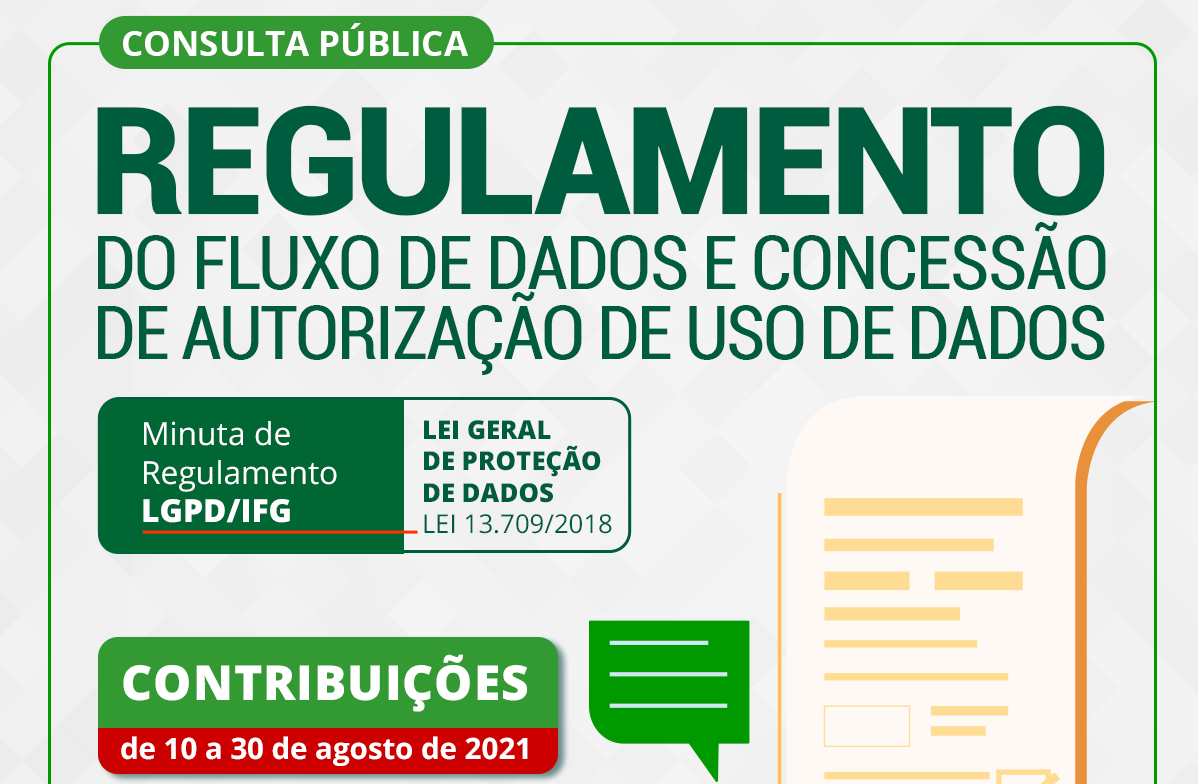 Servidores e estudantes do IFG podem apresentar suas sugestões ao Regulamento por meio de um formulário Servidores e estudantes do IFG podem apresentar suas sugestões ao Regulamento por meio de um formulário