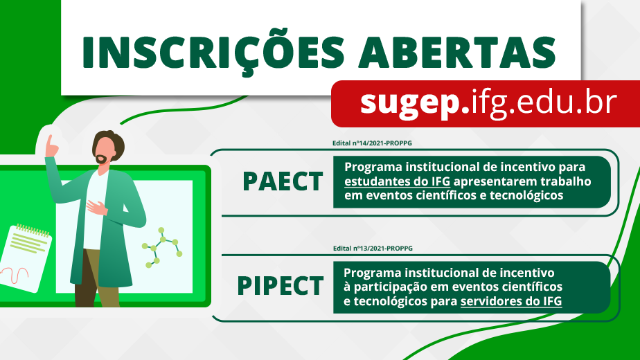 Segunda chamada dos editais do PIPECT e PAECT Segunda chamada dos editais do PIPECT e PAECT