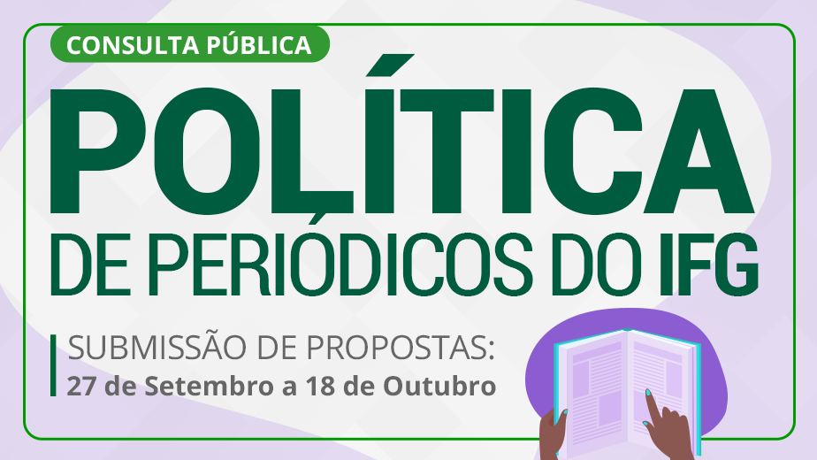 A Política de Periódicos do IFG visa aprimorar a qualidade e a visibilidade das publicações acadêmicas e científicas periódicas produzidas na Instituição A Política de Periódicos do IFG visa aprimorar a qualidade e a visibilidade das publicações acadêmicas e científicas periódicas produzidas na Instituição