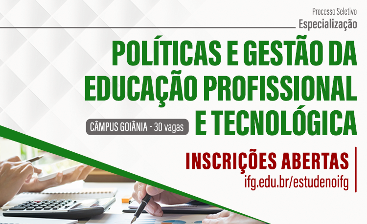 Especialização em Políticas e Gestãoi da Educação Profissional e Tecnológica Especialização em Políticas e Gestãoi da Educação Profissional e Tecnológica