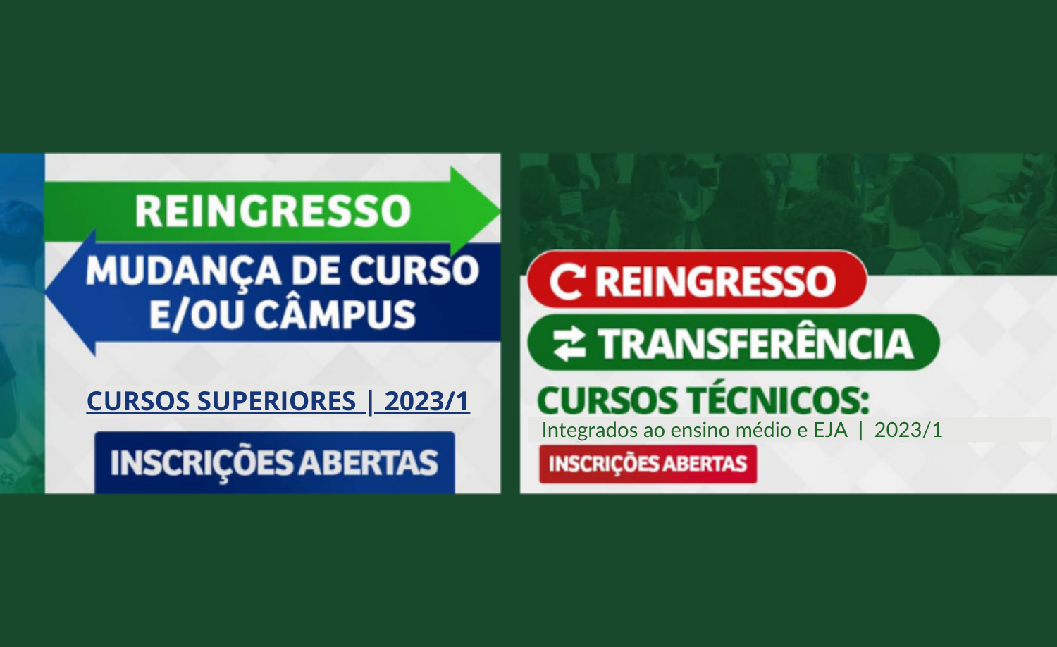 Podem se inscrever para o reingresso alunos que deixaram seu curso no IFG e, para transferência e mudança de curso, alunos matriculados. Podem se inscrever para o reingresso alunos que deixaram seu curso no IFG e, para transferência e mudança de curso, alunos matriculados.