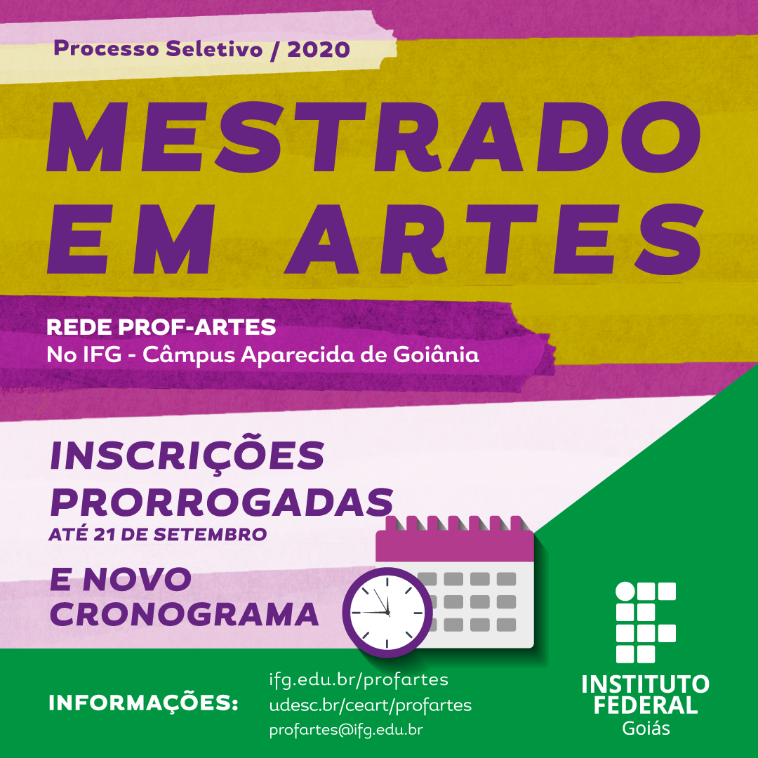 Cronograma do Prof-Artes é alterado