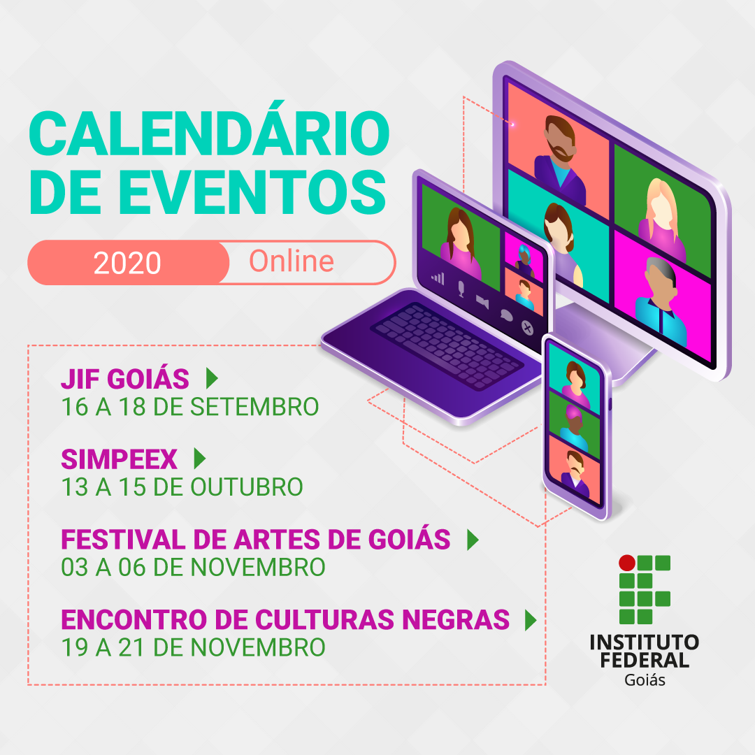 Publicado calendário de eventos 2020 imagem sem descrição.